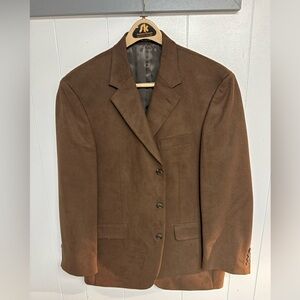 Andrew Fezza Brown Faux Suede Blazer Men’s Classic Sport Coat